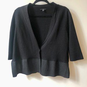 COS | 3/4 Length Sleeve Black Side Slit Wool Sweater w/ Mesh Detail | Size Small
